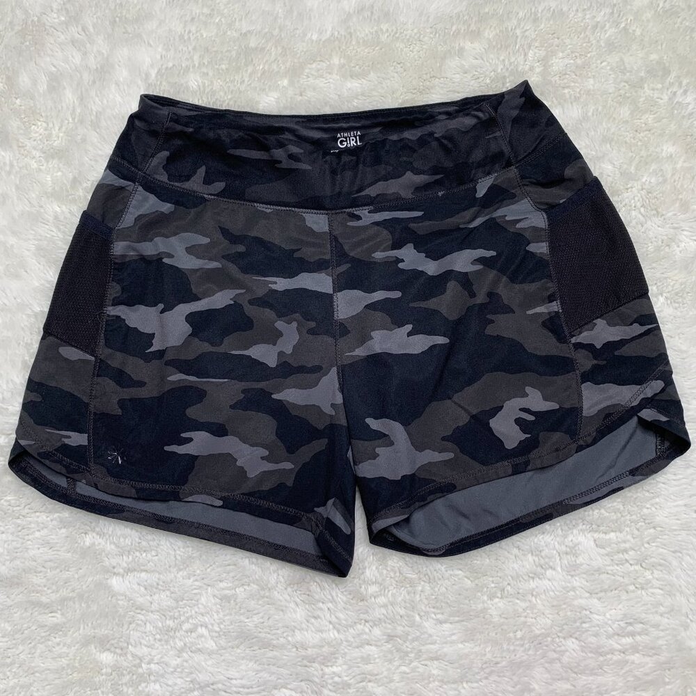 Athleta Girl Black Camo Record Breaker Shorts Size XL / 14 Years
